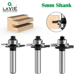 LAVIE  8mm Shank T-Sloting Biscuit Joint Slot Cutter Jointing Slotting Router Bit 2mm Height Milling Cutter Woodworking