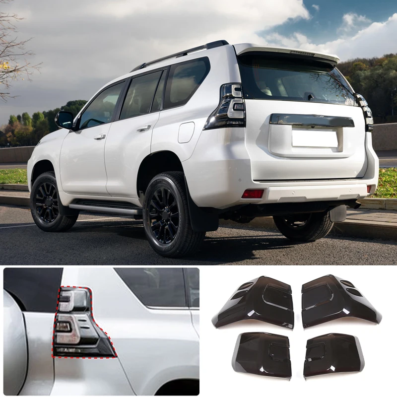 

Tail Light Smoked Black Shell Protective Shell Decorative Shell Transparent Grey Kit ABS For Toyota Land Cruiser Prado 2018-2022