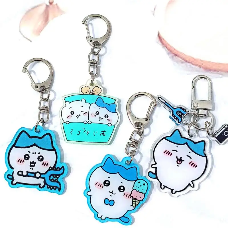 New Kawaii Miniso Chiikawa Cartoon Cute Double-Sided Acrylic Couple Keychain Pendant Bag Decoration Gift for Friends