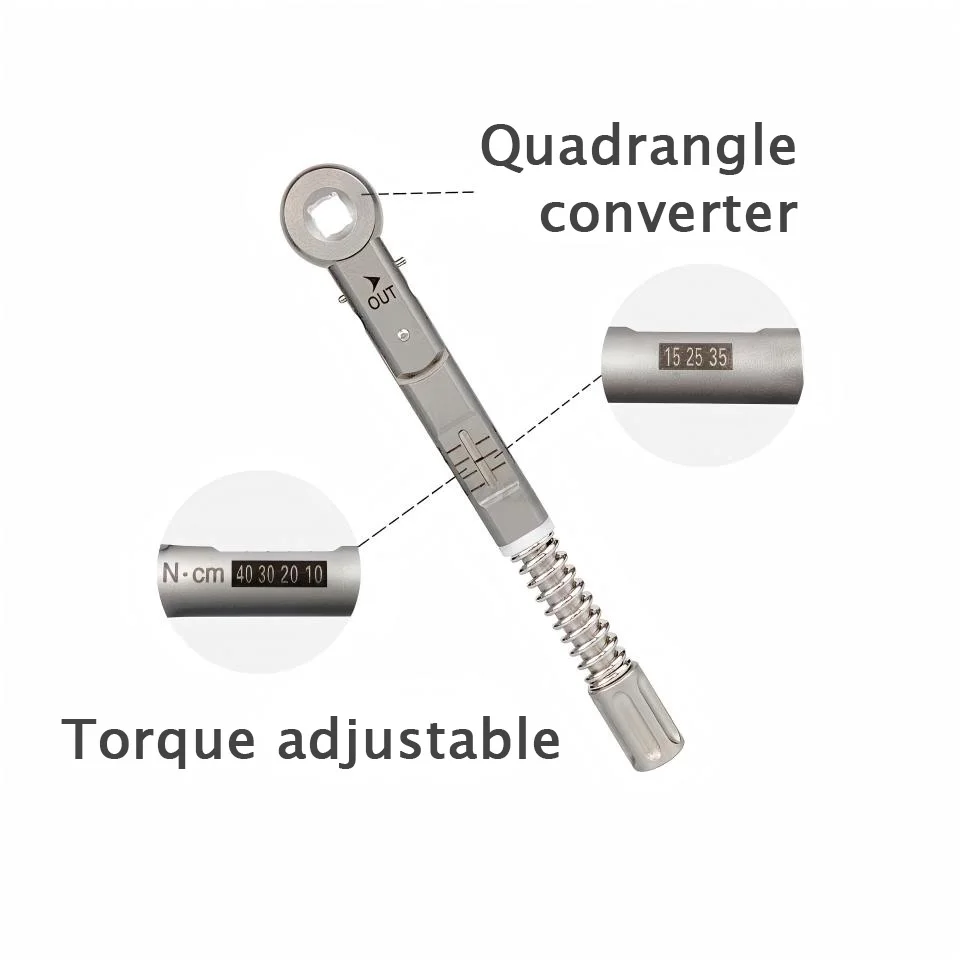 Dental Implant Ratchet Torque Wrench Set Universal Square Screwdriver Kit Hex 0.9 1.0 1.2 1.25 1.27 1.4 Dentistry Repair Tools