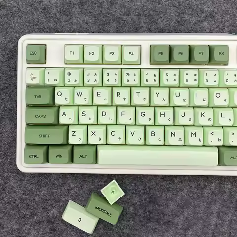 123 Keys Matcha Green Japanese Keycap Dye Sublimation PBT XDA Profile Keycaps For Mx Switch Mechanical keyboard Key caps Custom