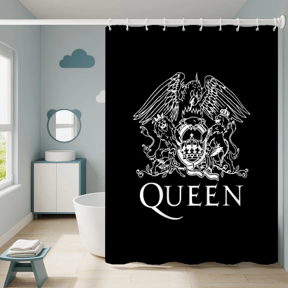 Curtains for Bathroom Shower Curtain Q-queen Band Accessories Bath Waterproof Fabric Set the Anti-mold Opaque Washable 180x200