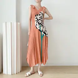 Pleated suspender V-neck dress luxury evening dresses 2023 long Midi Elegant gown festival outfit women