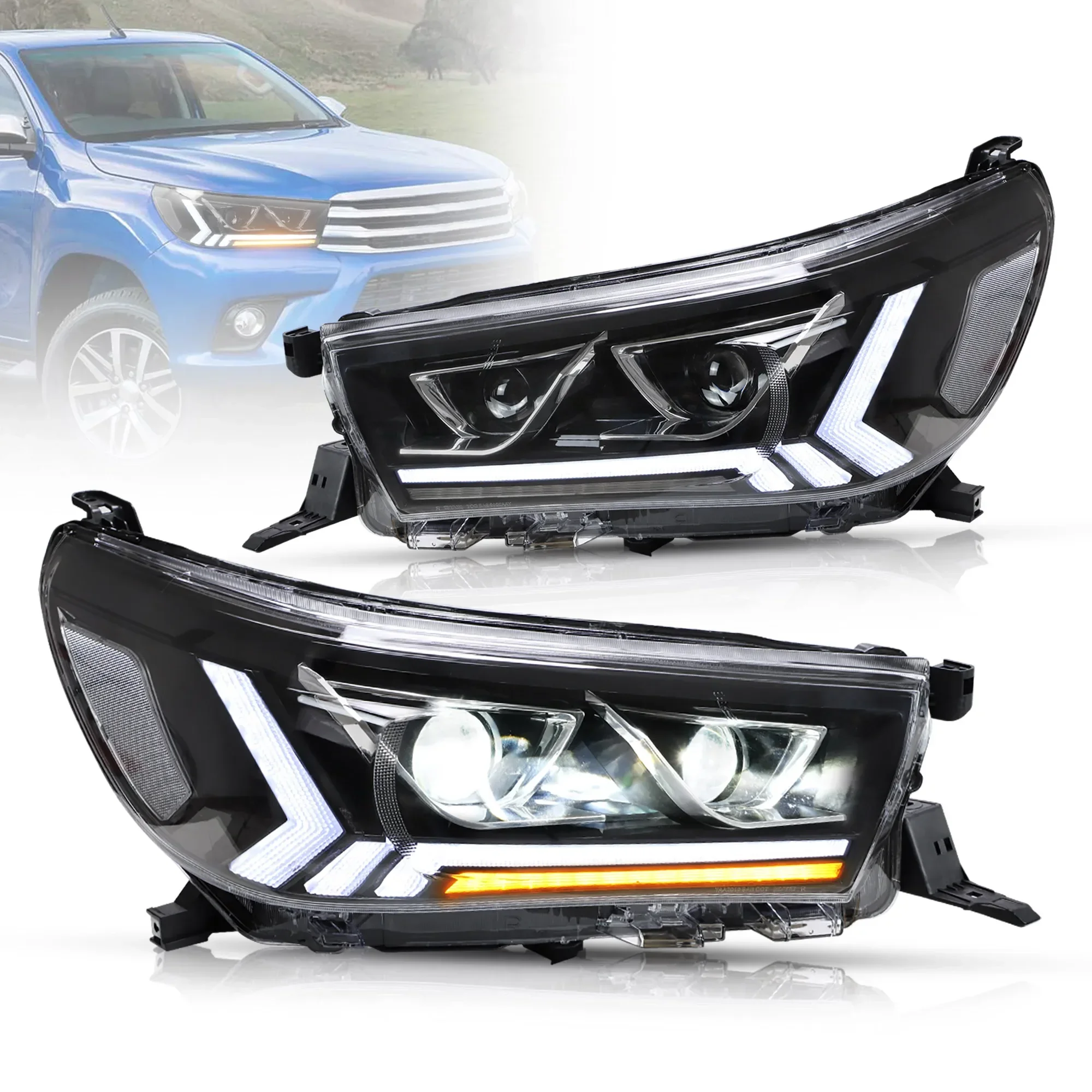 

Popular Hot sell VLAND LED Headlights For Hilux / Revo 2015-2020 8th Gen (Eighth generation. AN110, AN120, AN130)