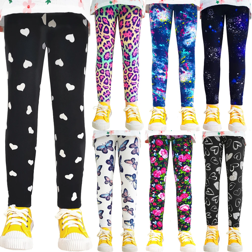 Girls Leggings Summer Kids Print Pants Babys Girls Skinny Leggings Children Girl Slim Elasticity Trousers Pencil Pants 2-13 YEAR