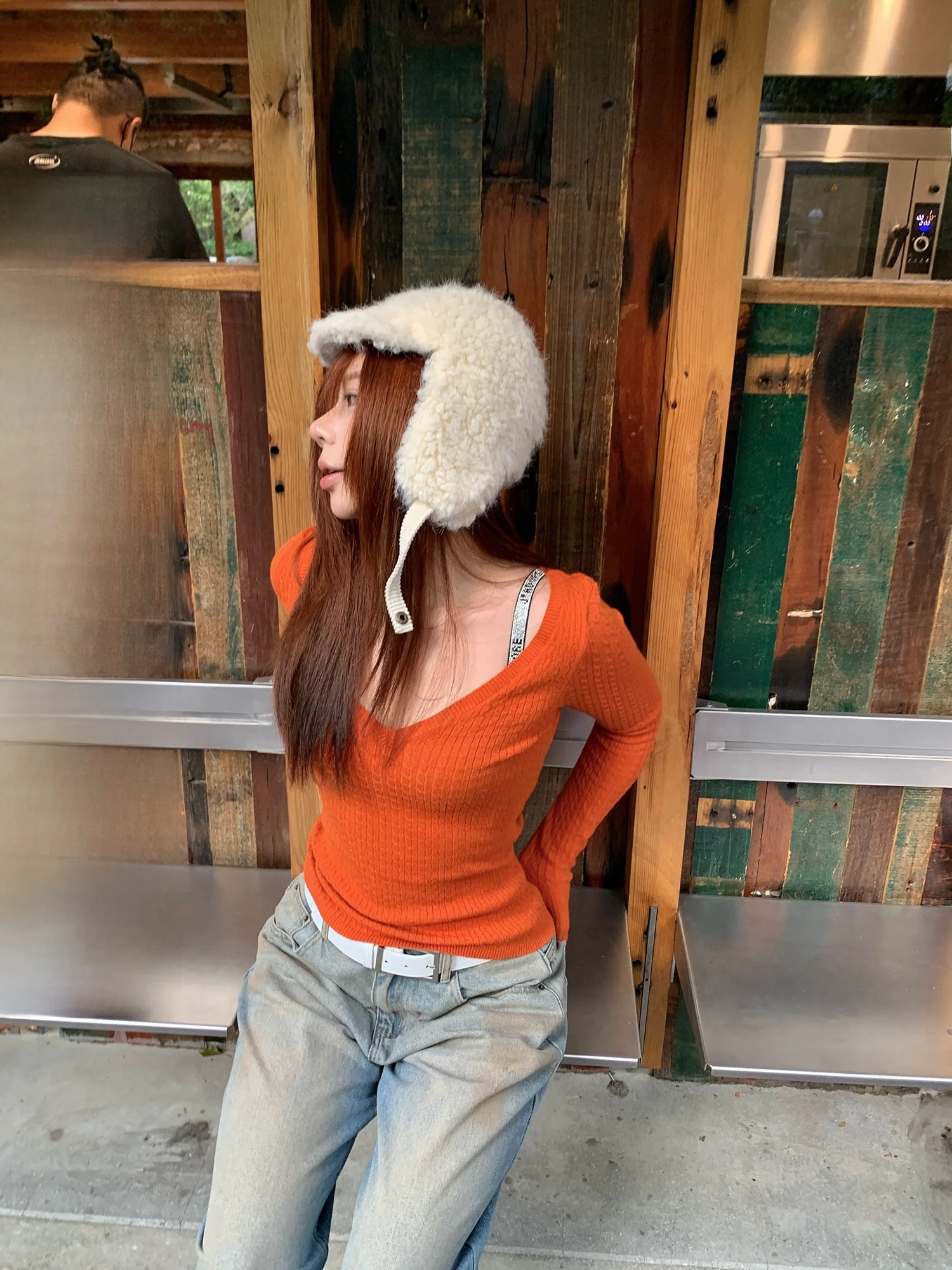 

Wild Sexy Long Sve V-Ne Sweater plus Size Women's Slim Fit Spring Faionable Inner Wear Casual Commute Sle Knitted Top