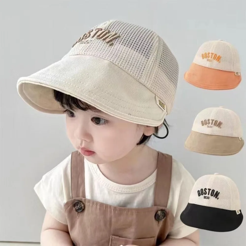 

Breathable Letter Baby Baseball Cap Mesh Hollow Children Sun Hat Sunscreen Quick-dry Outdoor Peaked Hat Summer