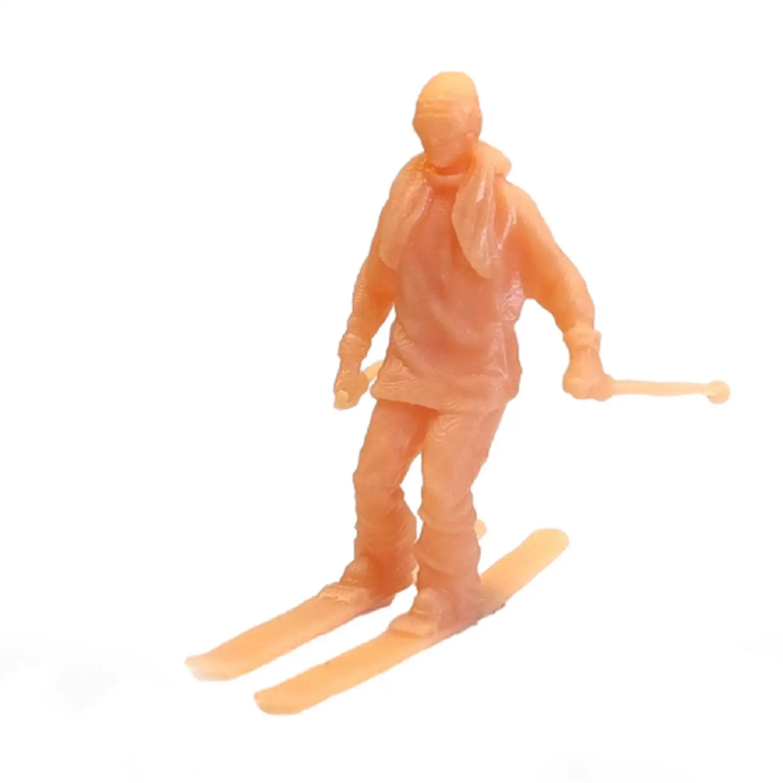 Skiing Figures Resin Doll Model for DIY Miniatures Garden Desk Decoration