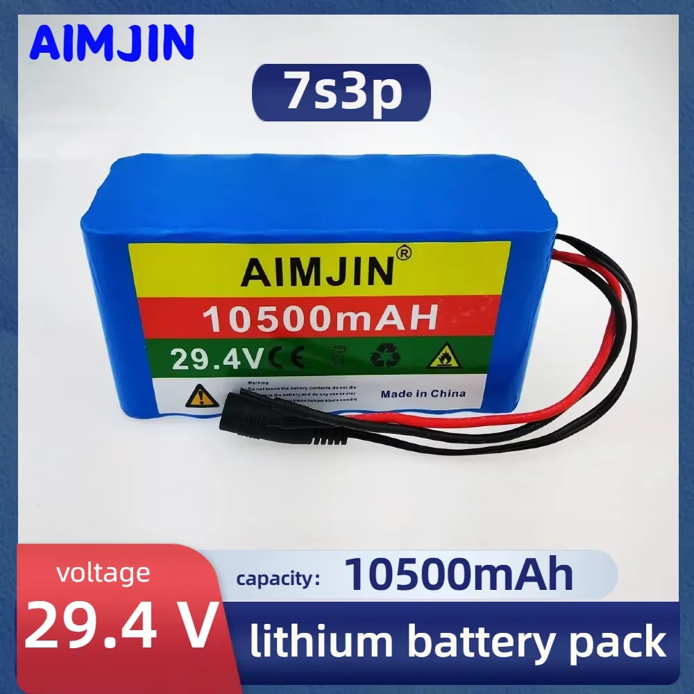 

7s3p 18650 battery 24V 10500mAh lithium battery 29.4v 1Electric Bicycle Moped electric Lithium ion Battery pack + 2A Charger
