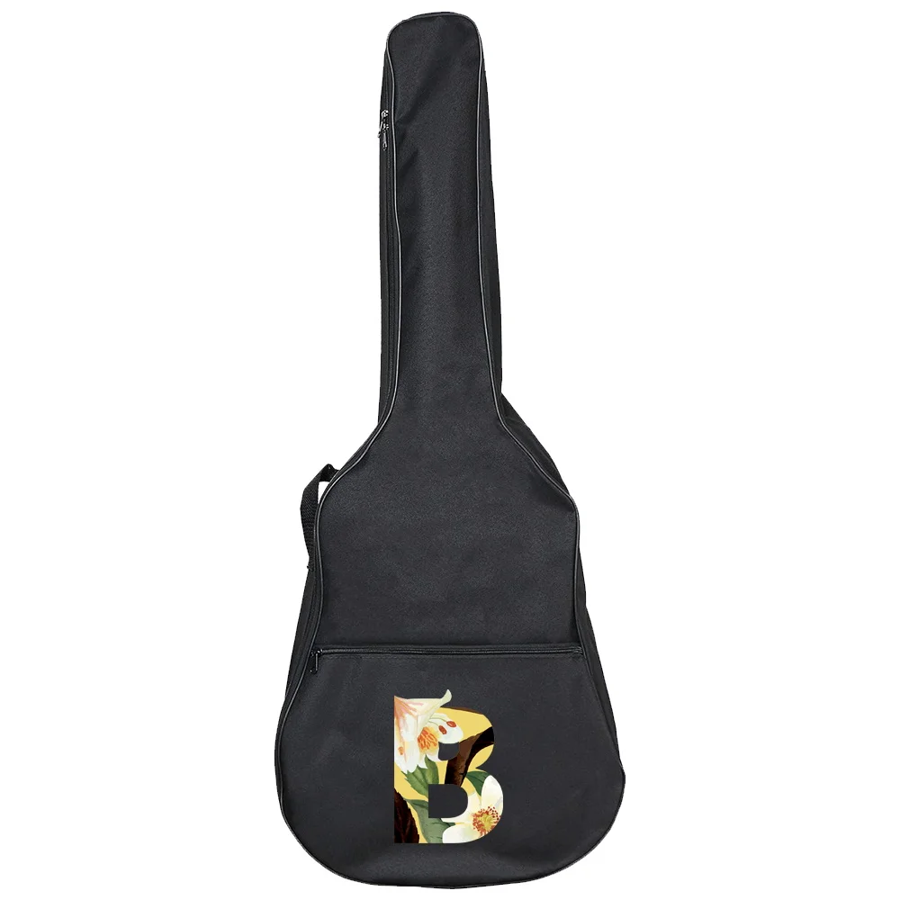 Tragbarer E-Gitarren koffer 31-41 Zoll klassischer Akustik gitarren bezug Gitarren tasche wasserdichter Rucksack Blumen serie