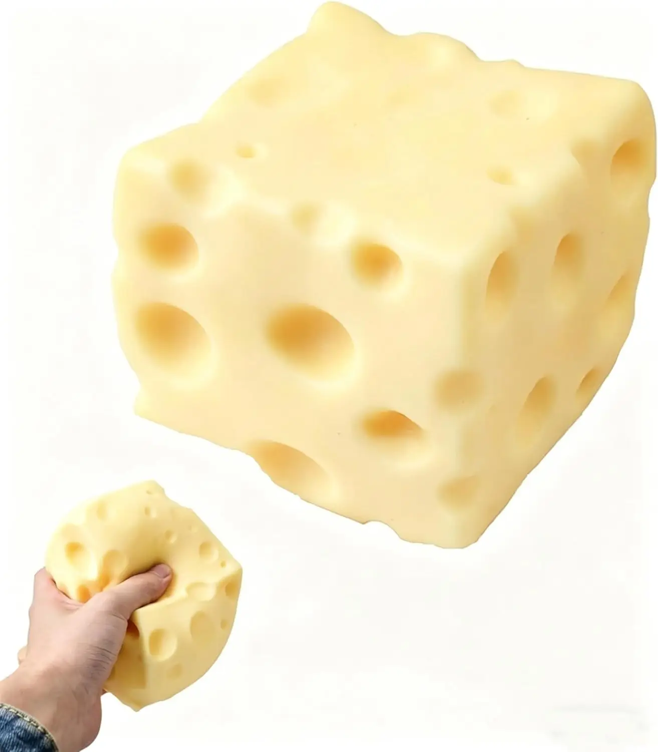 5CM Cheese Squeeze Toy Extra Large Size Cheese Squishy Fidget Toys Slow Rebound Shapeable Venting Ball for Adults Gifts 2026 New