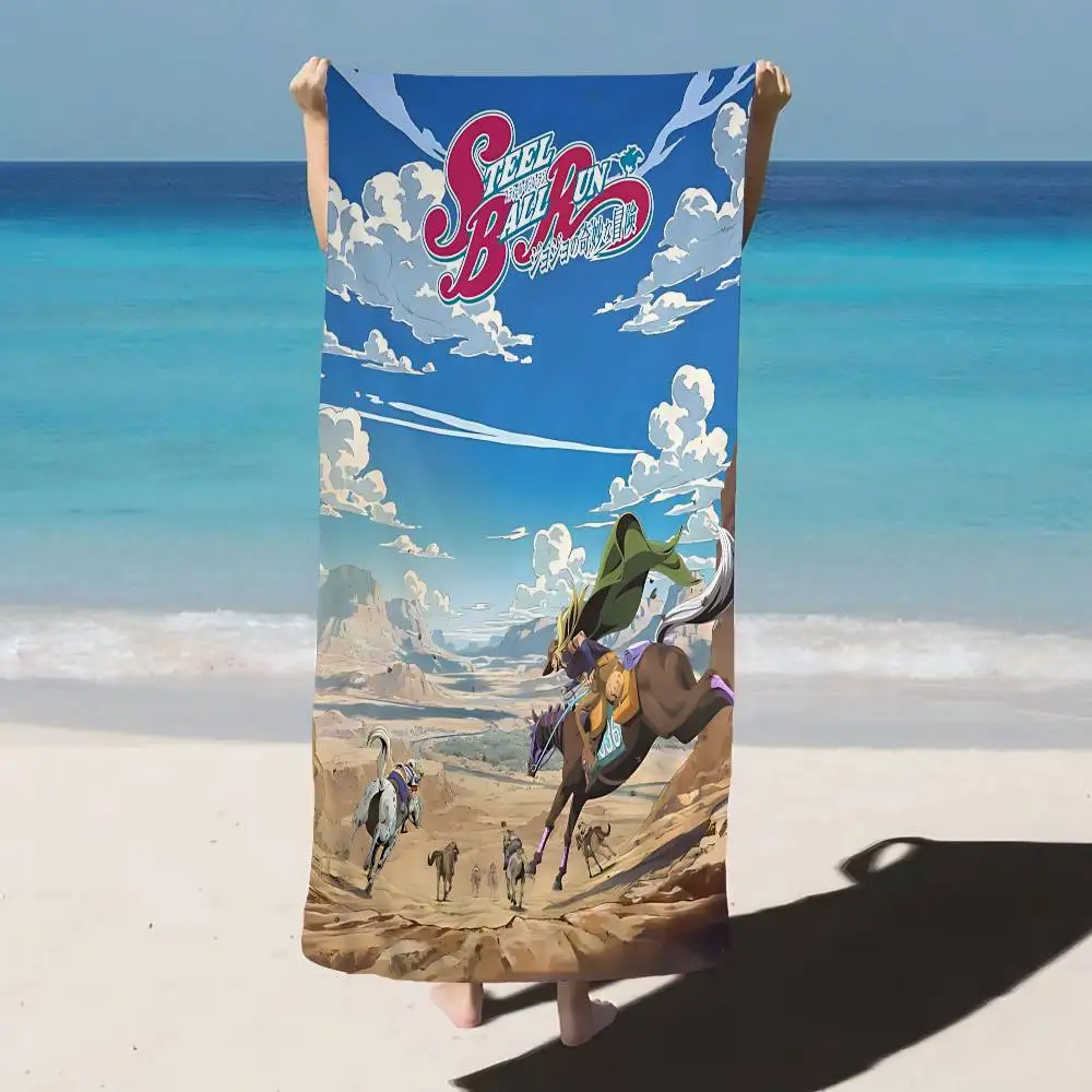 Japanese Anime Steel Ball Run Microfiber Printed Beach Towel Mountain Climbing Yoga Beach Swimming Running Absorbent Soft Towel