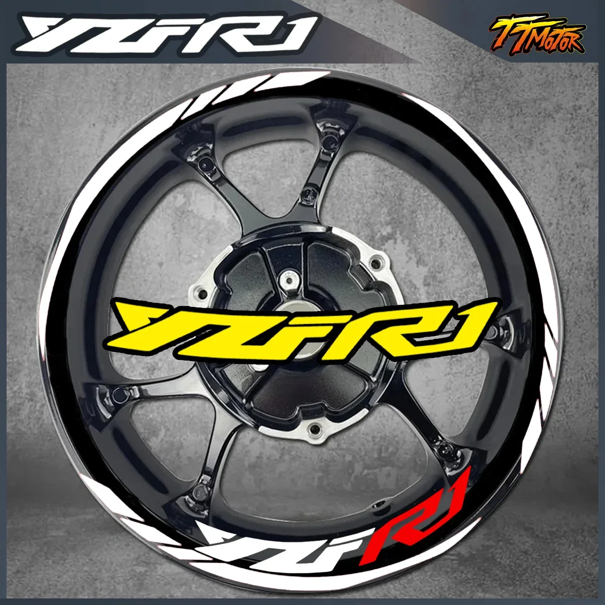 

For YZF R1 YZF-R1 YZFR1 Motorcycle Accessories Sticker Vinyl Reflective Decals Wheel Hub Rim Stripe Tape Inner Ring Stickers