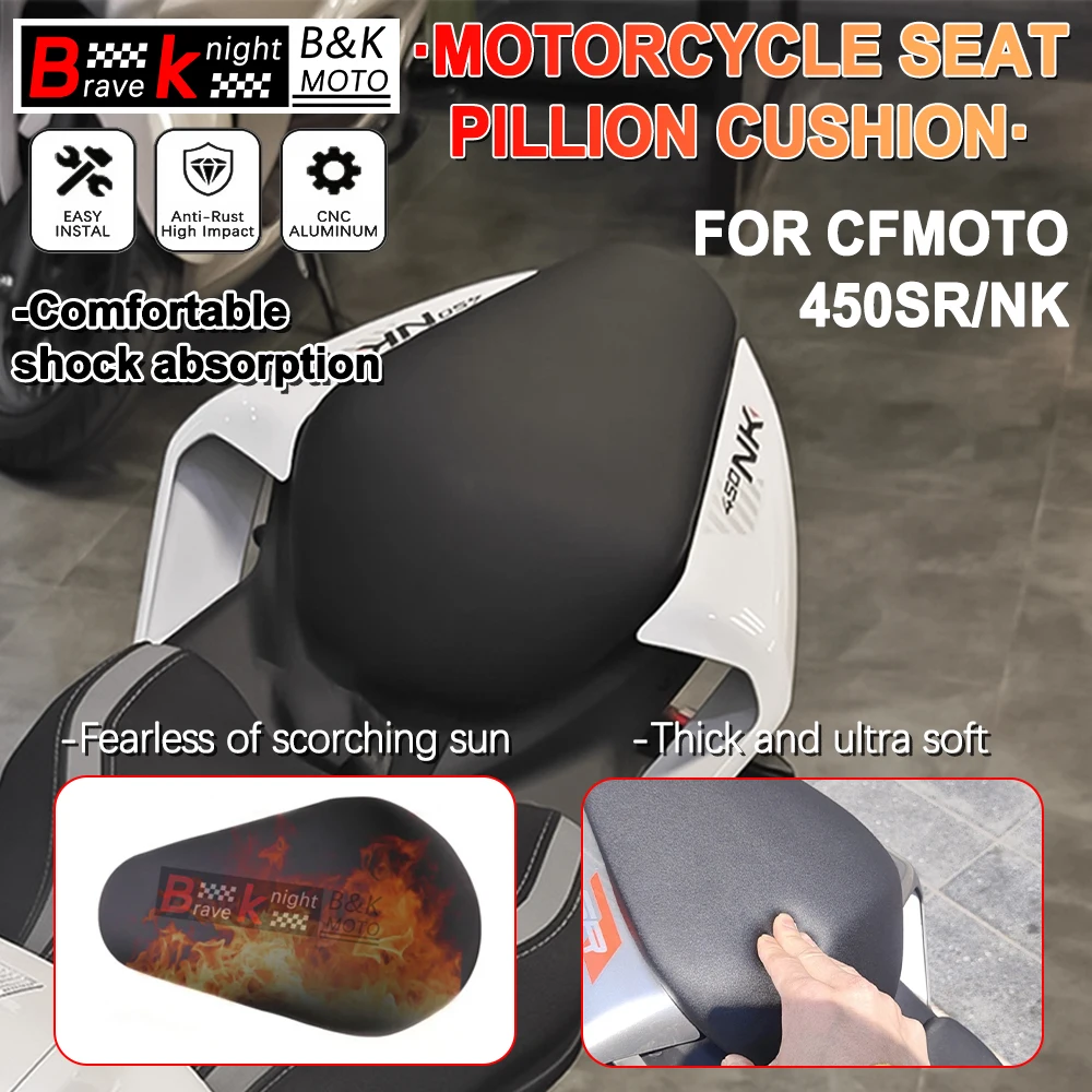 

Для CFMOTO 450SR 450NK 2022-2024 подушка сиденья мотоцикла солнцезащитный крем водостойкое мягкое заднее пассажирское сиденье для CF 450SR/NK