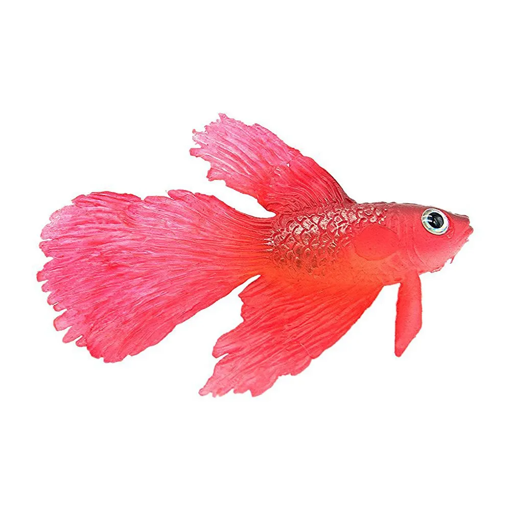 Artificial Glowing Betta Aquarium Decor Silicone Floating Betta Fish Tank Ornament Ideal for All Fish High Quality Realistic Red