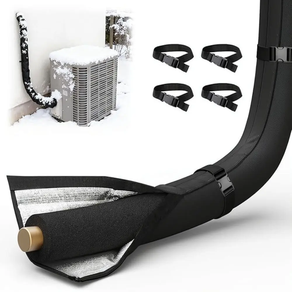 Heavy Duty Duct Insulation Sleeve Black Oxford Cloth Weatherproof Protector For Outdoor Ventilation Pipe Systems