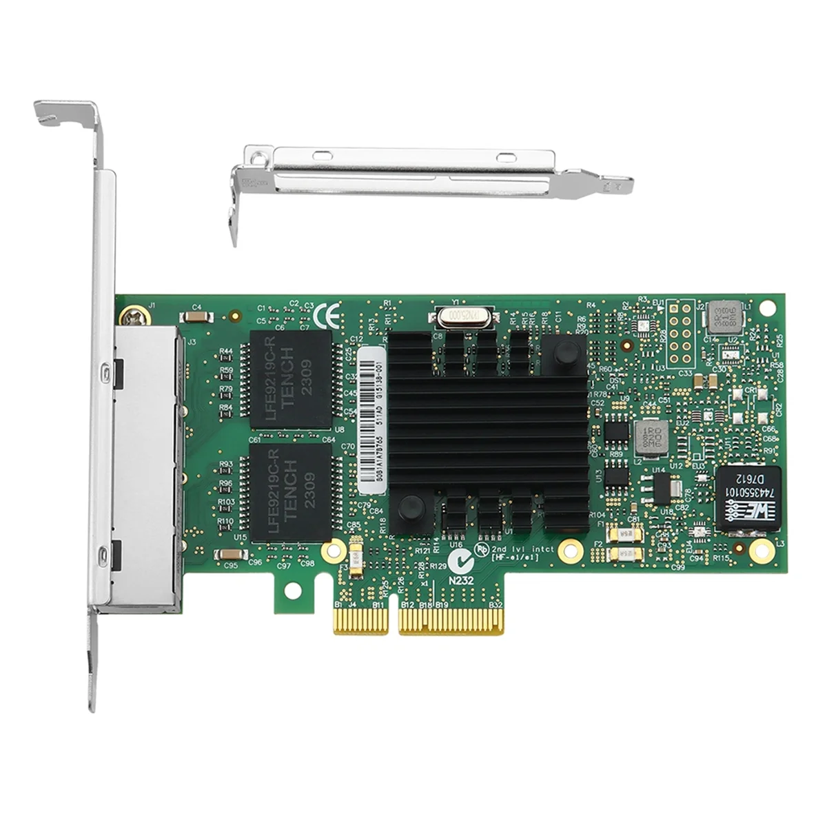 ABJU I350-T4V2 4 منافذ Pci-E X4 جيجابت إيثرنت بطاقة الشبكة رباعية Rj45 خادم داخلي Nic 1000mbps للكمبيوتر المكتبي