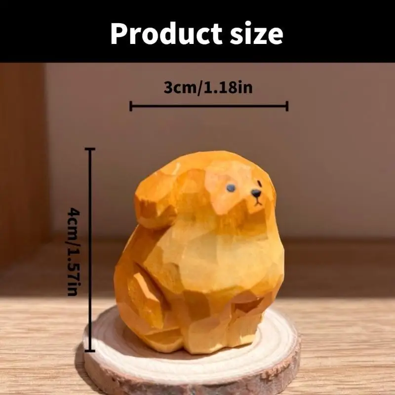 

Carved Golden Retrievers Miniature Figurine Ornament Animal Figure for Living Room or Office Tabletop Decoration Q5WC