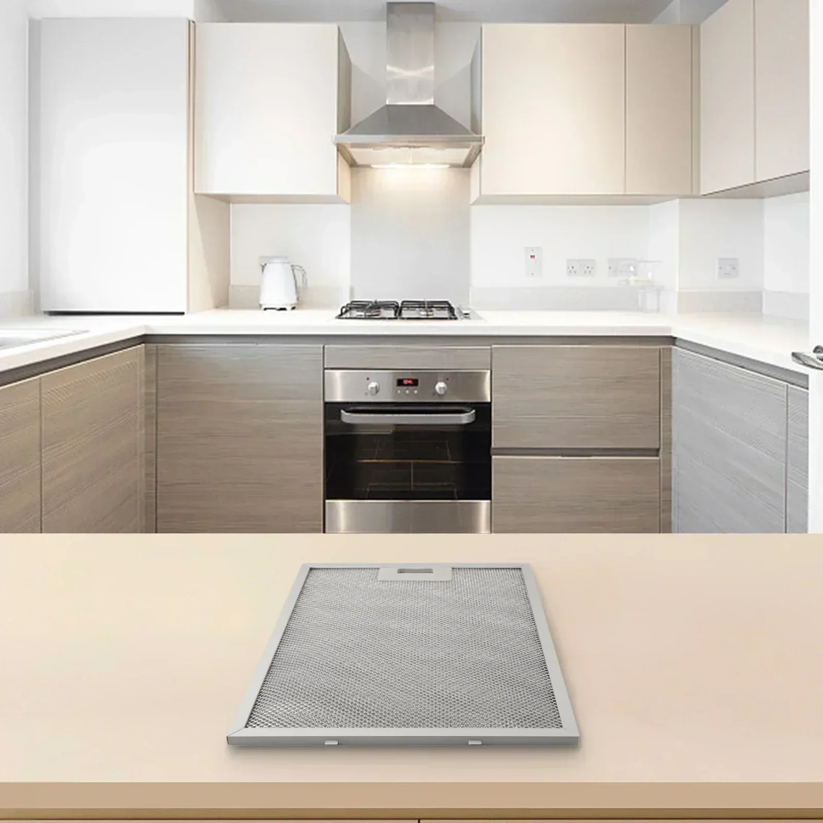 Metal Mesh Extractor Vent Filter 340x270x9mm Cooker Hood Filter with 5 Layers Grease Filtration for Ventilation Efficiency