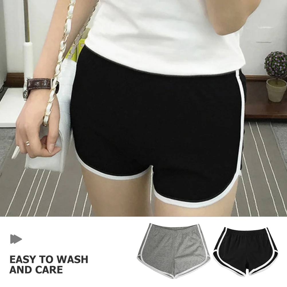 2 قطعة شورت الجري اليوغا للنساء القطن لينة ملابس رياضية للصالة الرياضية تنفس أكتيفيوير المرأة الصيف سراويل رياضية #4