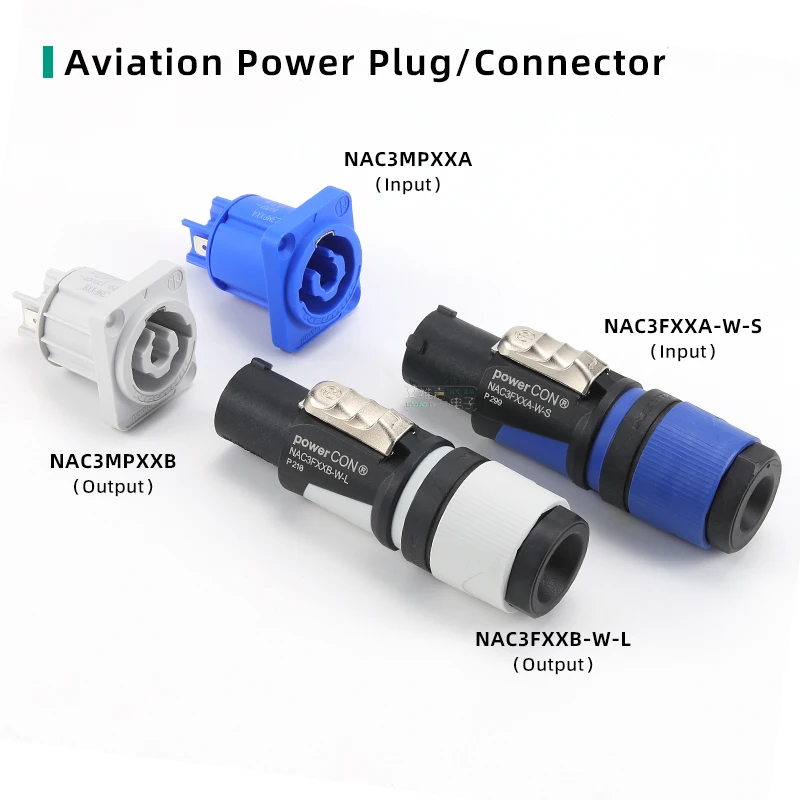 Original NEUTRIK 16A / 20A PowerCON AC Cable Connector Power Input Output Lockable Screw Type Contacts Aviation Plug / Socket