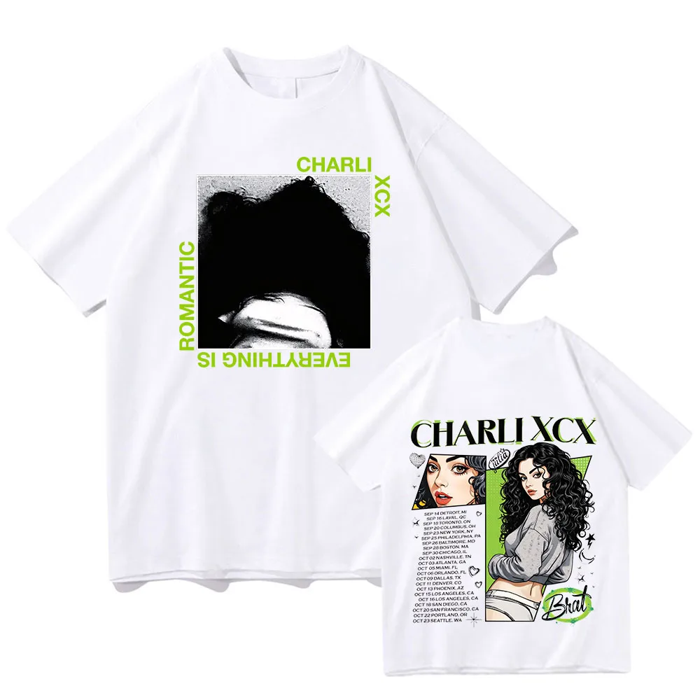 Charli Xcx T-shirt Graphic Printing Women Hip Hop Casual Tee-shirt Short Sleeve Cotton O-neck Tshirt Sudaderas Gothic Retro Tops