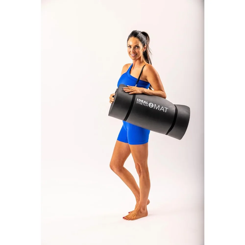 بساط يوجا وبيلاتيس NBR سميك صديق للبيئة مقاس 1 بوصة - بساط تمرين غير قابل للانزلاق لليوجا والبيلاتيس والتمدد وتدريبات اللياقة البدنية #5