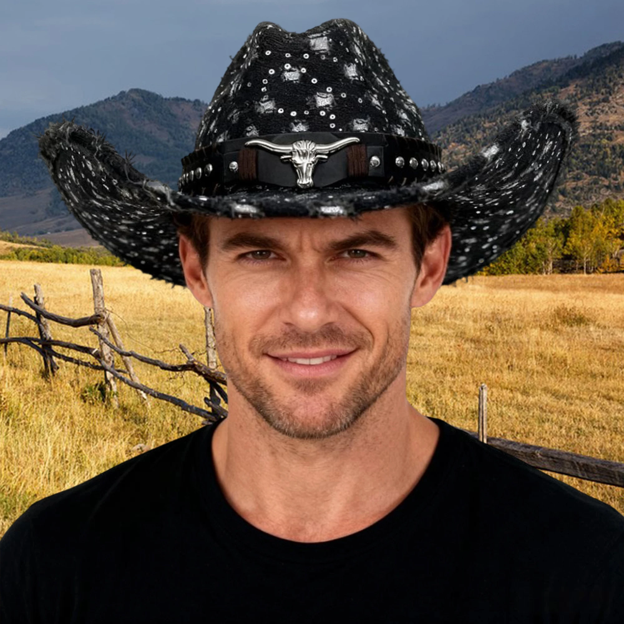 قبعات دلو أنيقة من قماش الدنيم للجنسين مع تصميم مرقع مطرز لملابس الشارع غير الرسمية ونزهات الشاطئ الصيفية #1