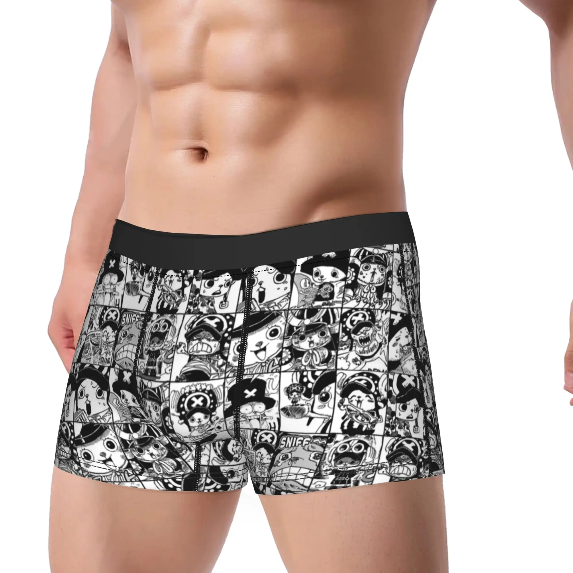 Men Japanese Anime Underwear One Piece Pieces Japan Manga Funny Boxer Briefs Shorts Panties Homme Breathable Underpants M-XXL