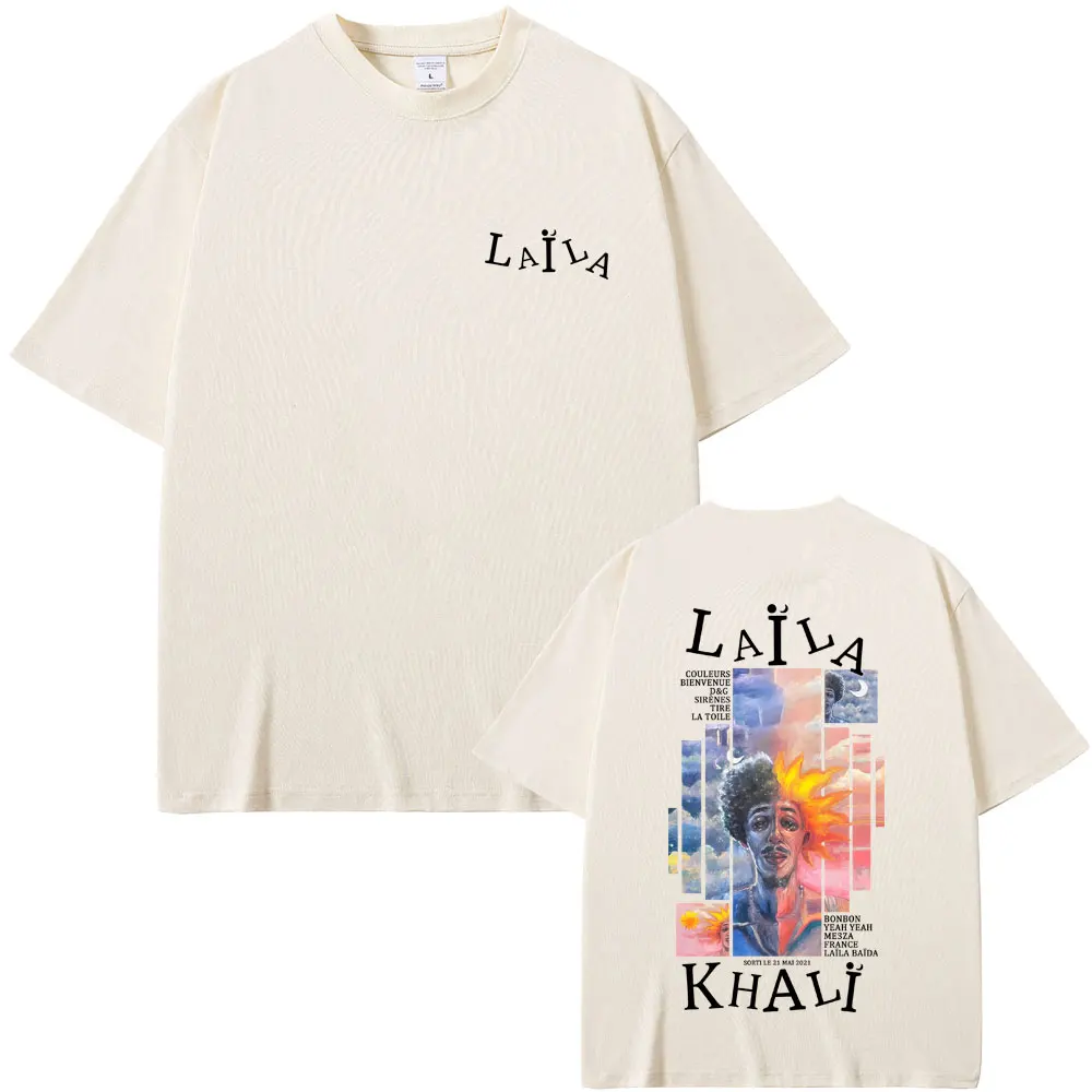 

Rapper Khali Laïla Graphic T-shirt Men Women Hip Hop Fashion Pop Music T-shirts Men's Casual Cotton Vintage T Shirts Streetwear