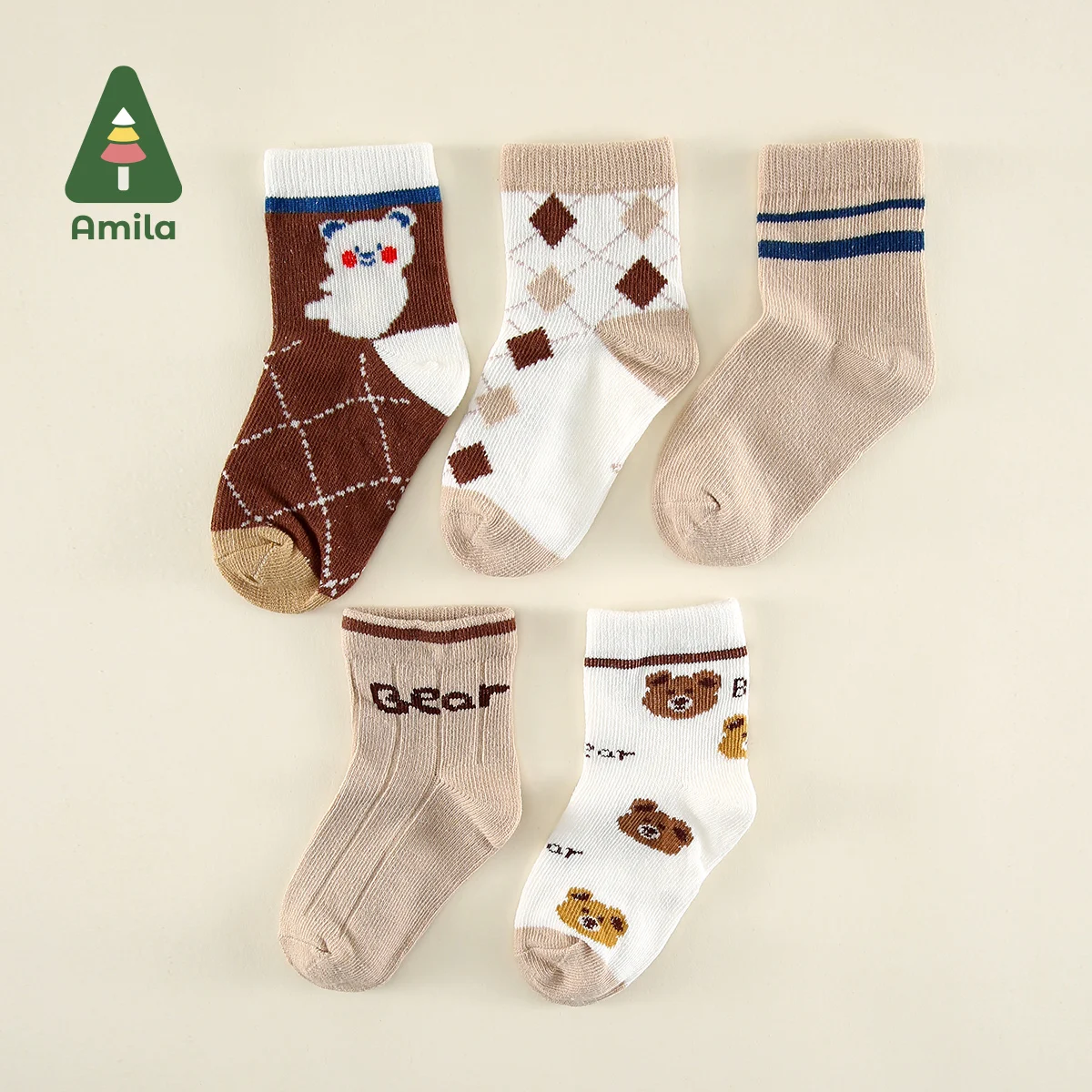 Amila Baby's Socks 2022 Winter New Boys And Girls  Warmth Cartoon  With Multicolor  Stockings