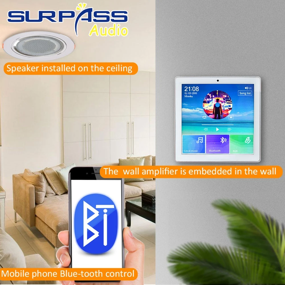 4 بوصة 20 واط بلوتوث صغير المنزل الذكي الجدار مكبر للصوت الصوت واضح وكامل PA خلفية الموسيقى سقف المتكلم نظام المسرح
