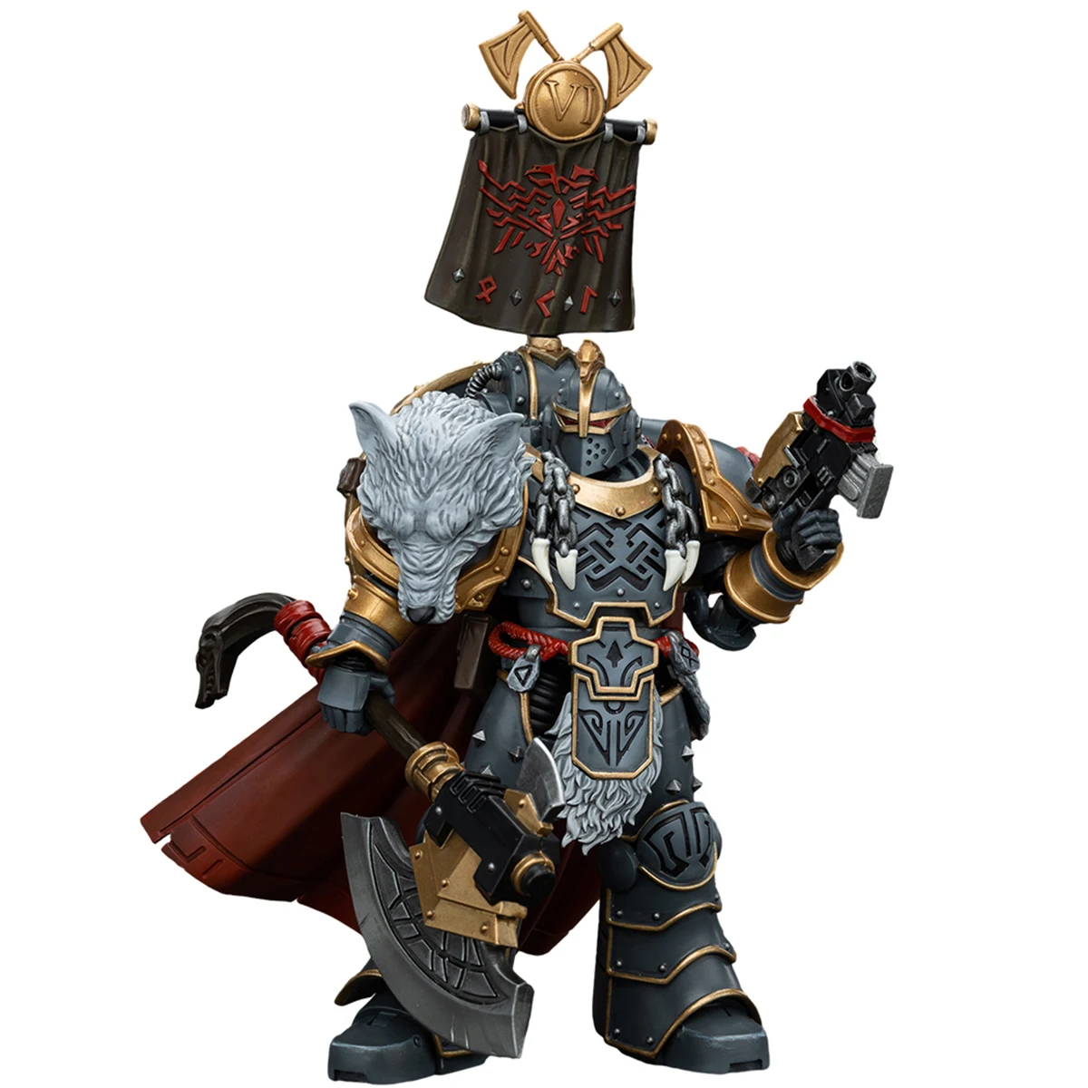 

HiPlay JOYTOY Warhammer 1/18 Space Wolves Legion Praetor с силовым топором и боевым щитом Фигурки