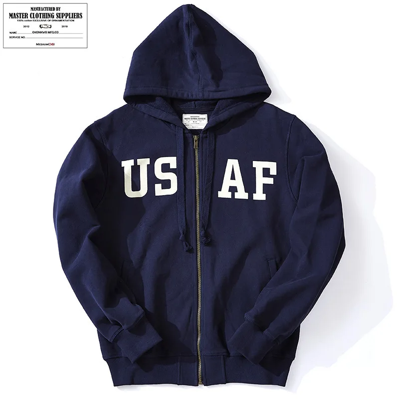 

Thiened American Retro Zipper Hoodie Sweatirt Jaet with Print Bot Loop Heavyweight Casual Outerwear for Teens