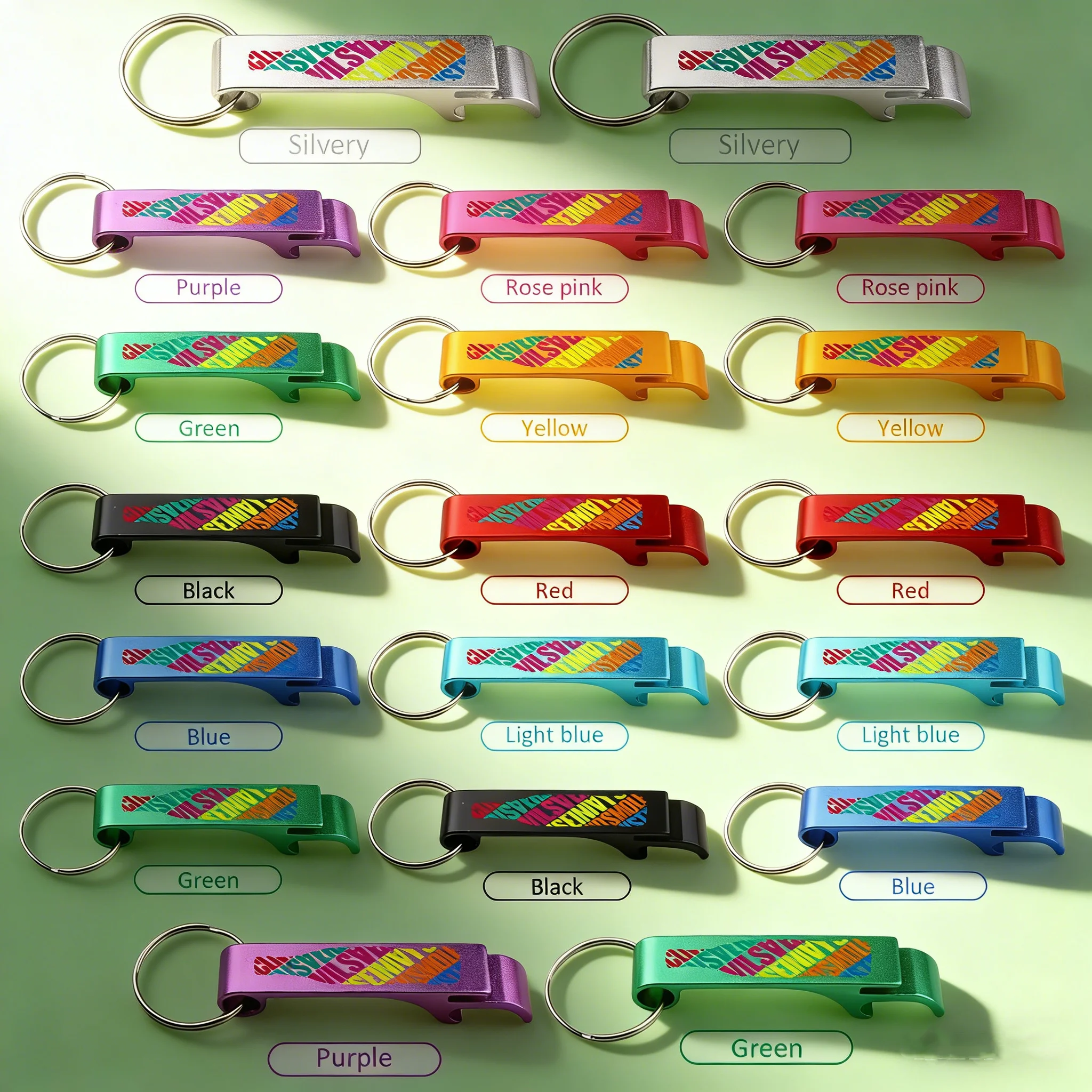 

19pcs simple text combination pattern design bottle opener with personalized shape, an excellent gift