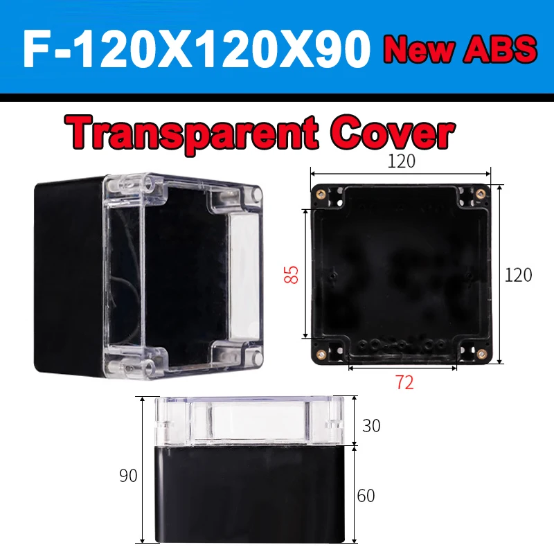 UHZBTEC Dustproof Clear Lid Project Box – ABS Plastic Electrical Enclosure, 4.52 X 3.54 X 2.16 Inches (115x90x55mm), For Outdoor Electronics