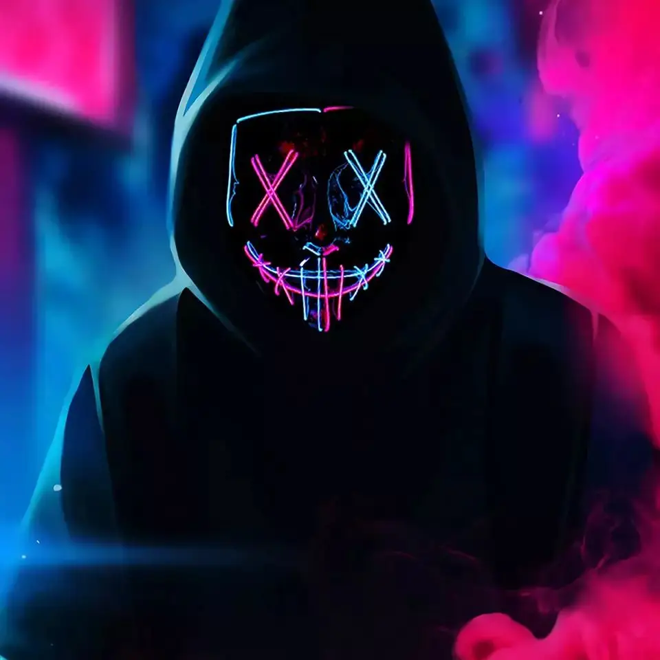 Led Purge Mask Halloween - Masker Menyala LED untuk Pesta Festival