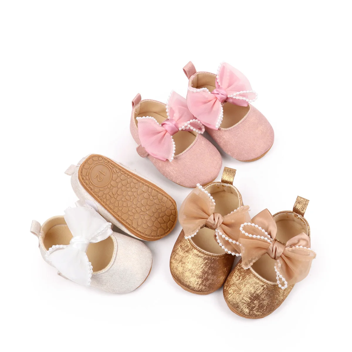 Zapatos Niña 2026Spring New Baby Shoe 0-1Y Old Bow Princess Shoes Soft Sole Baby Walking Shoe Versatile Kid Shoes Baby Girl Shoe