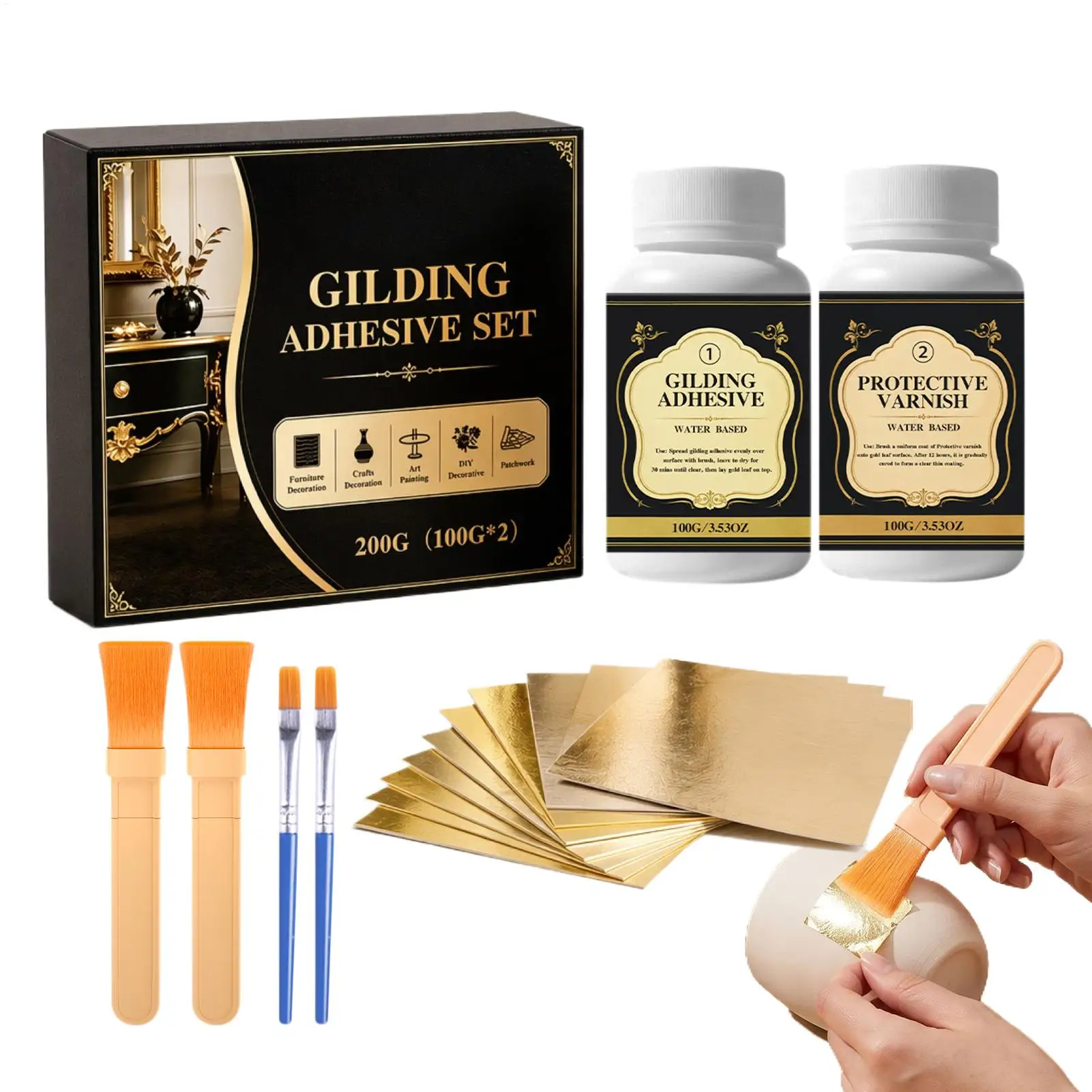 NEW Gilding Adhesive Water-Based Long-Lasting DIY Gilding Crafts Gold Leaf Glue For Home Furniture Jewelry Crafts Art Painting