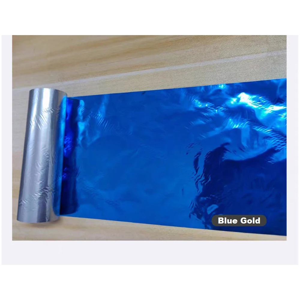Blue-Gold Foil Ribbon 30-110mm Thermal Transfer Printer Resin Ribbon Roll for Gift Bag/Card/Satin Ribbon/Label Printing