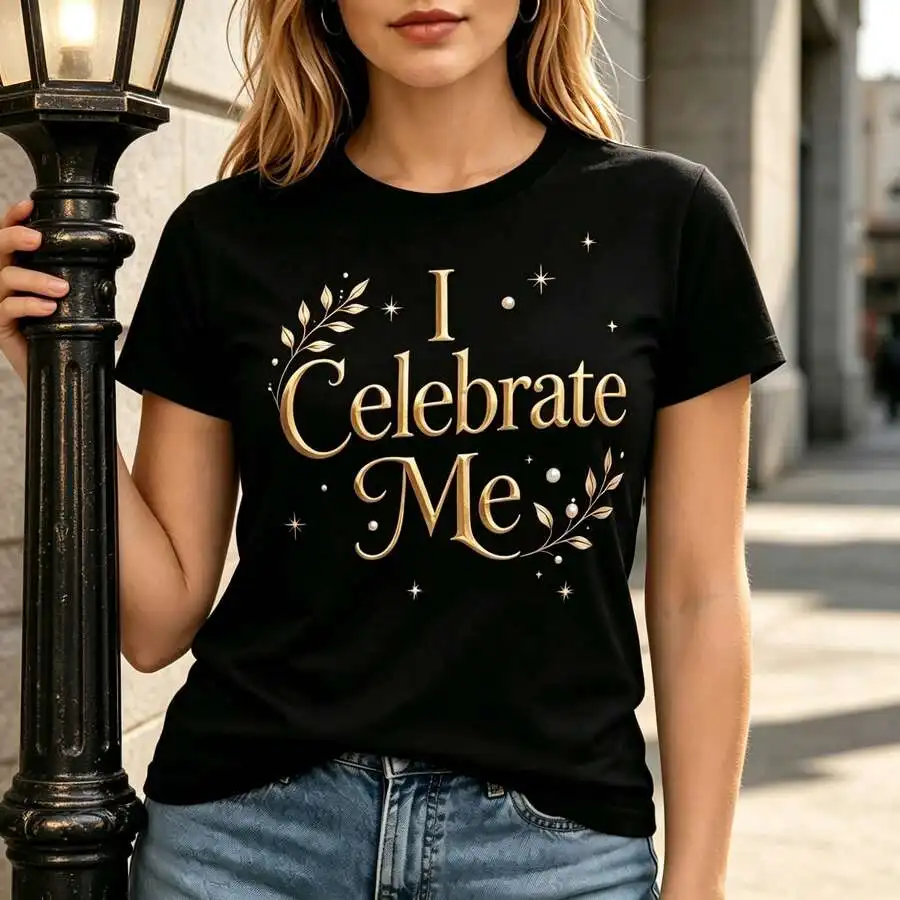 I Celebrate Me T-Shirt Women'S And Men'S Breathable Lightweight Summer Casual Crew Neck Wrinkle-Free Solid Color For Office Daily Or Gifts