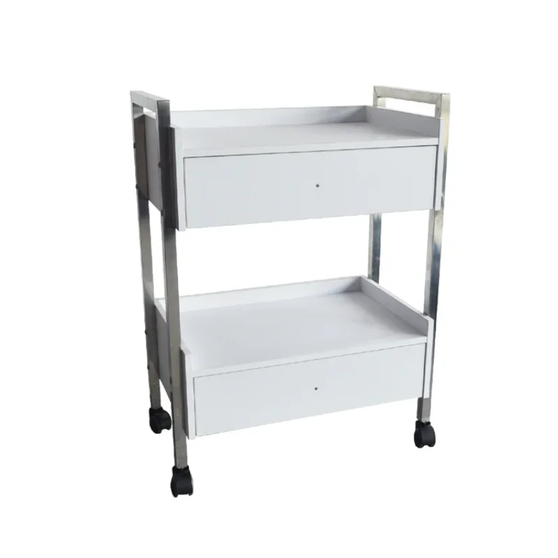 Durable High Quality 4 Rollers Easy To Move MDF Board With Drawers Beauty Salon Trolley