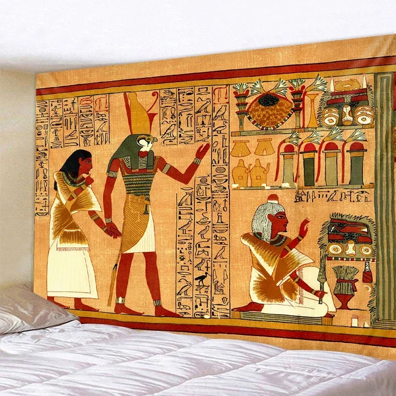 Ancient Egyptian mural home decoration art printing tapestry bohemian decoration hippie psychedelic scene wall decoration