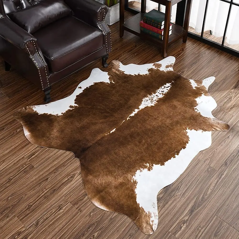 NOAHAS  Faux Fur Animal Cow Hide Carpet,Sturdy and Large Size Cow Print Rugs, Suitable for Bedroom Living Room Western Decor