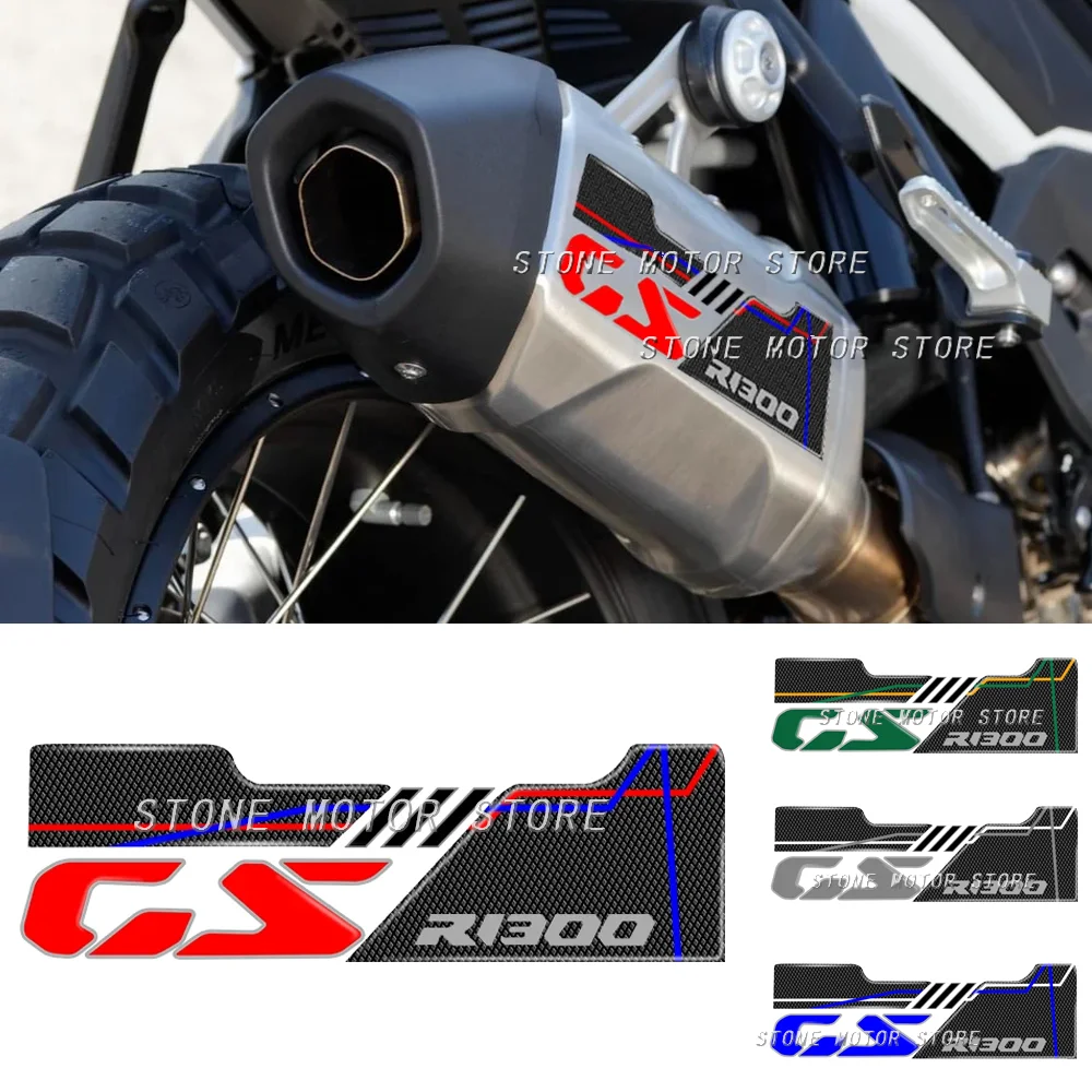 For BMW R1300GS R1300 GS r 1300gs 2024 Motorcycle Muffler Protection 3D Resin Protection Sticker Exhaust Pipe Protection Sticker