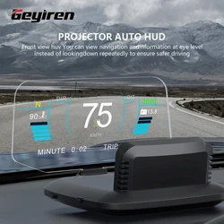 GEYIREN C1 OBD2 HUD Car Head Up Display proiettore di navigazione GPS indicatore di velocità digitale avviso di velocità eccessiva KMH MPH Plug and Play