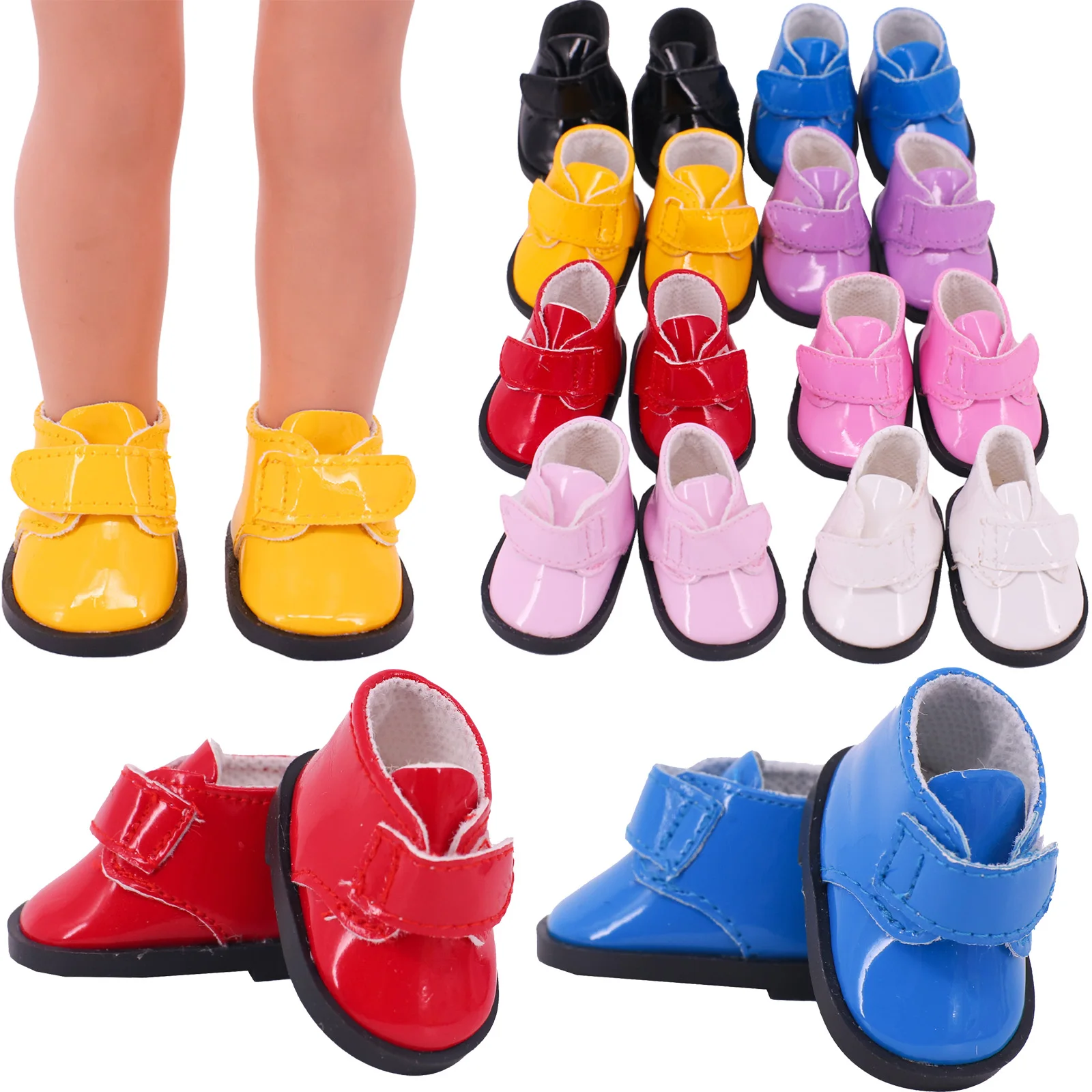 Doll Shoes Fit 14.5 inch Wellie Wisher 32-34 Cm Paola Reina Doll Accessories Leather Material Paste Style 20 Cm Kpop Star Shoes