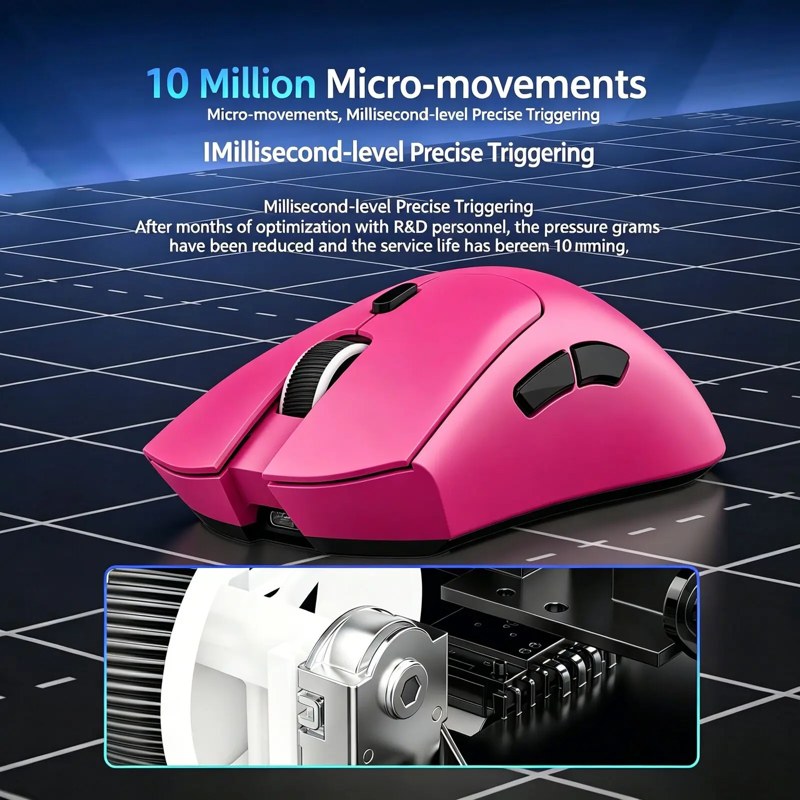 Wireless Dual Mode Rechargeable Mouse 60g Lightweight Right Hand Ergonomic Gaming Esports Optical Computer Mice For Laptop PC