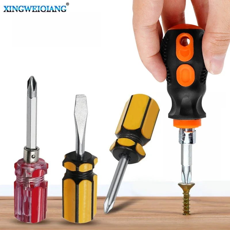Mini Portable Screwdriver Radish Head Cross Ratchet Handle Small Repair Tools Accessory for Home Auto Electronics