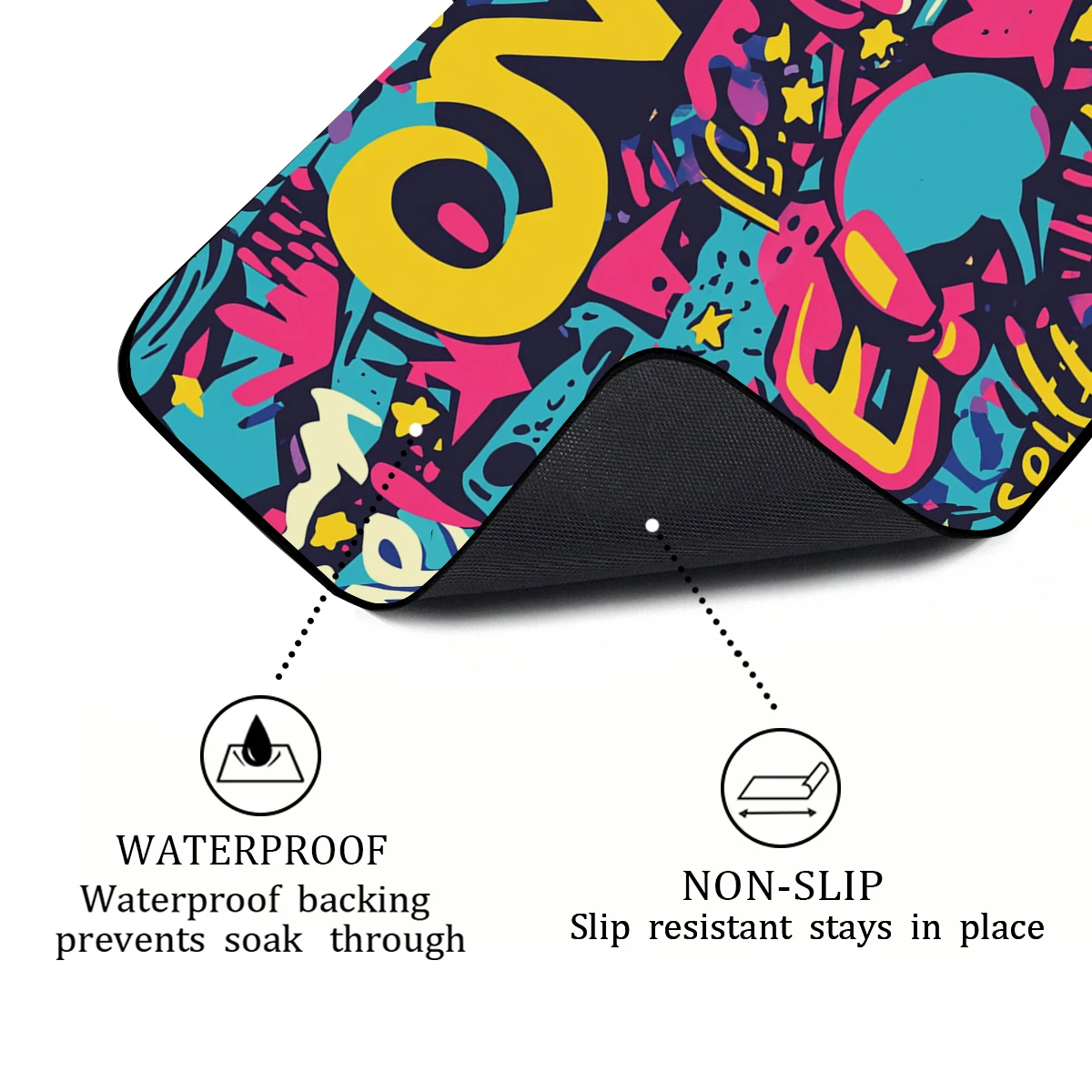 Coffee Cup Drying Mat Doodle Irregular Non-slip Absorbent Mat Diatoms Tableware Kitchen Counter Drain Mat Coffee Bar Drain Mats